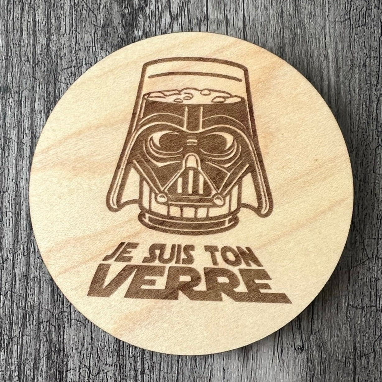 Un sous-verre en bois (Je suis ton verre)