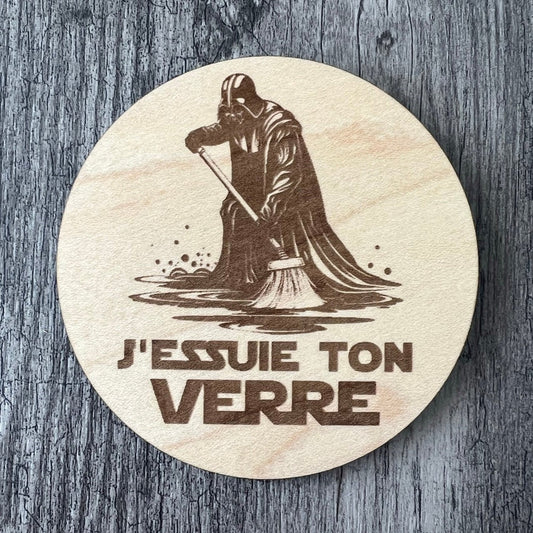 Un sous-verre en bois (j'essuie ton verre)