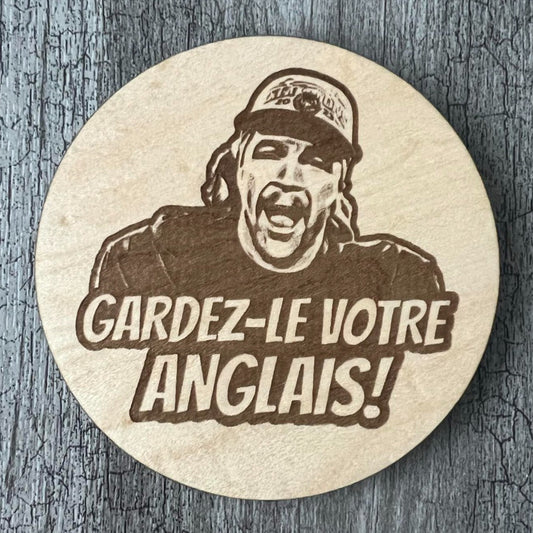 Un sous-verre en bois (Gardez-le votre anglais)